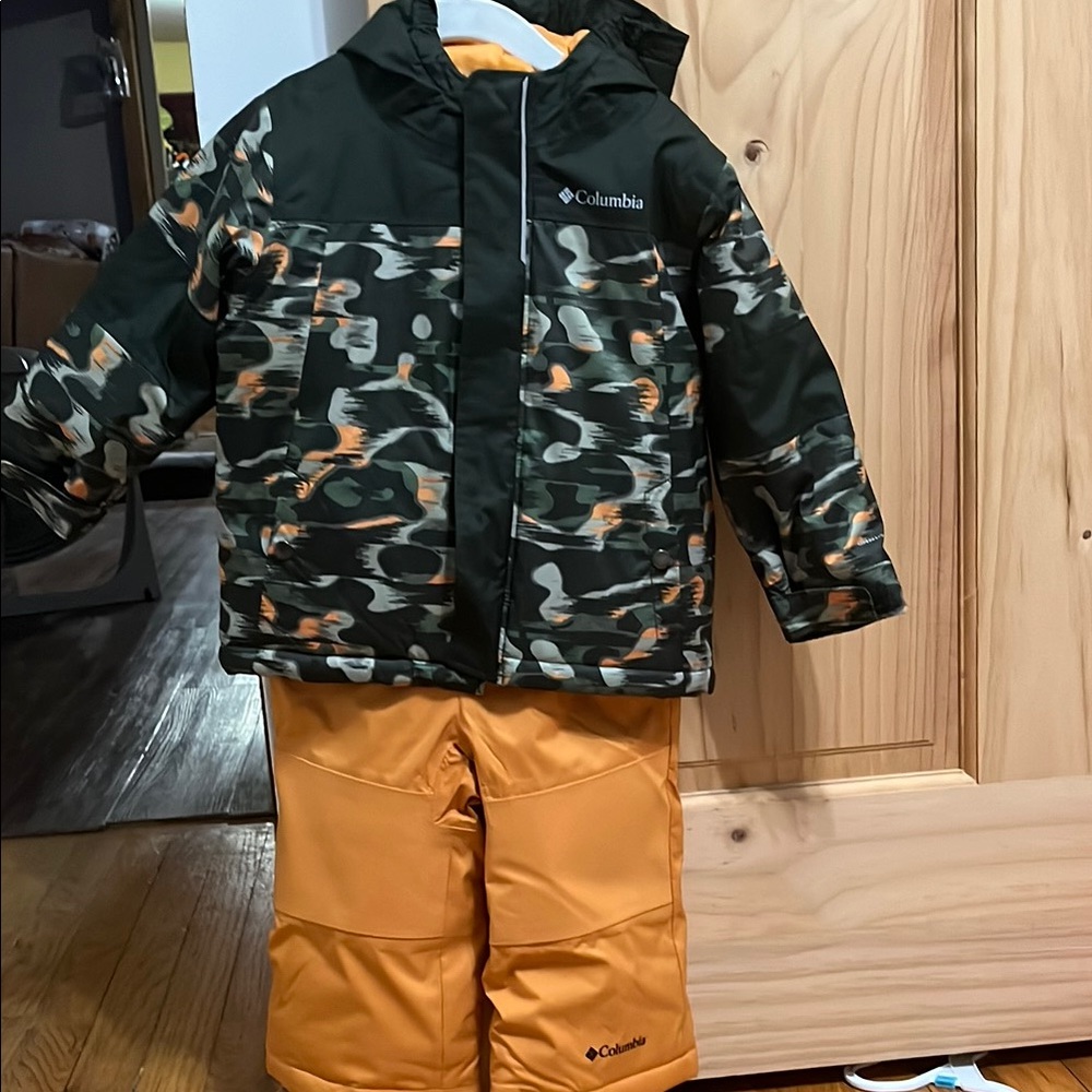 Columbia Green Camo Jacket with Orange Pants